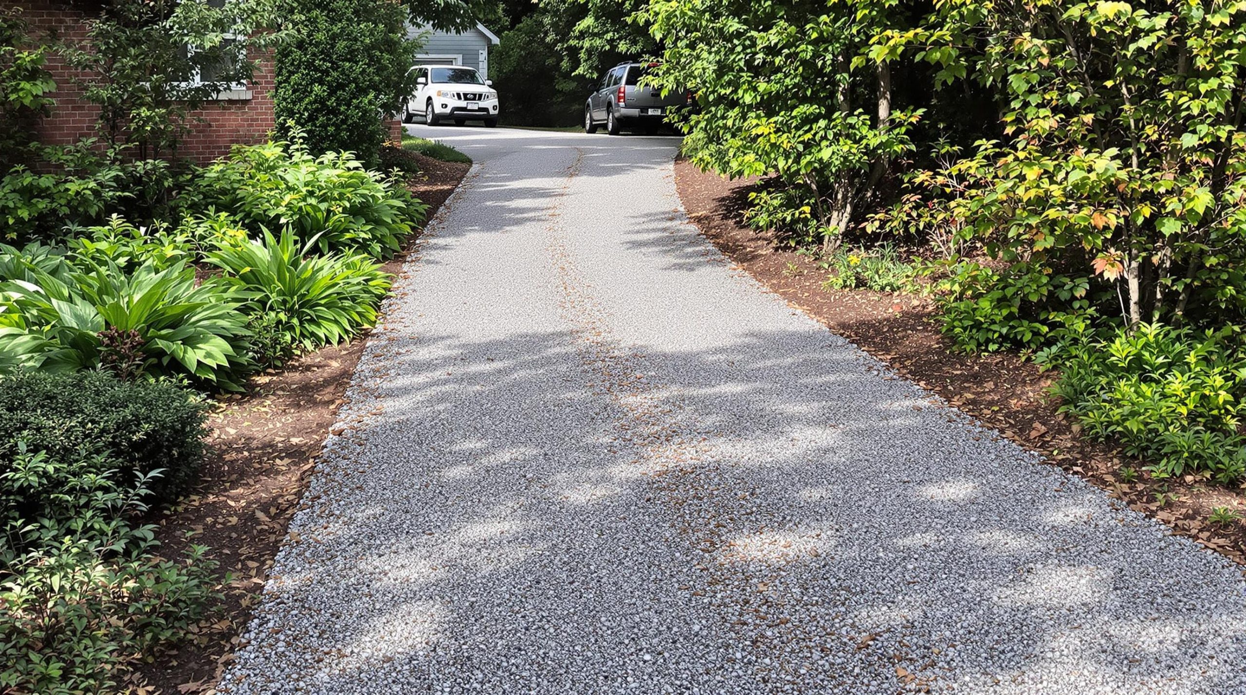 Allée carrossable en gravier sans stabilisateur